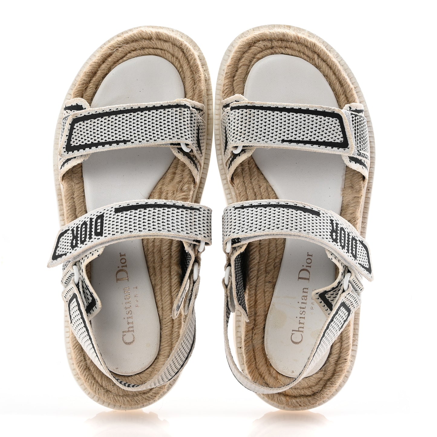 Technical Knit Jute Dioract 10mm Sandals 39.5 White Black