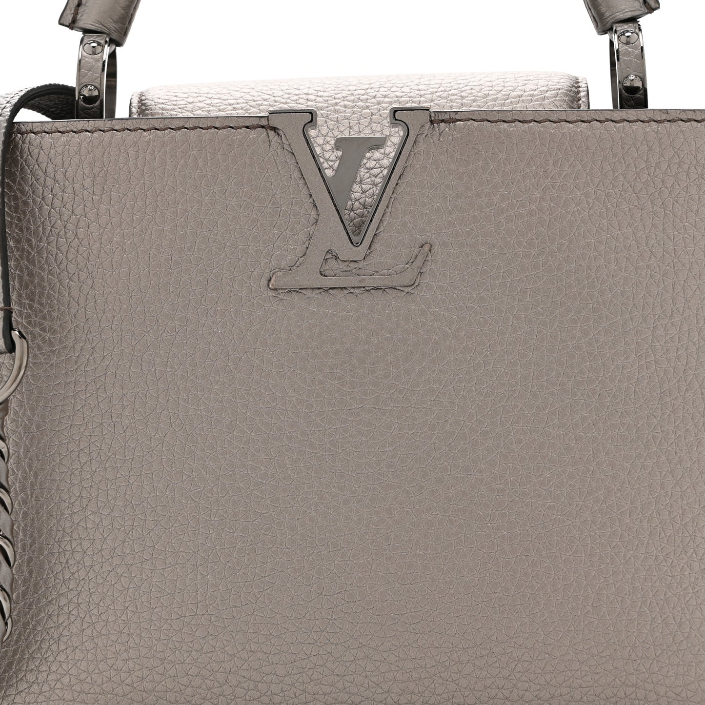 Metallic Calfskin Capucines BB Etain