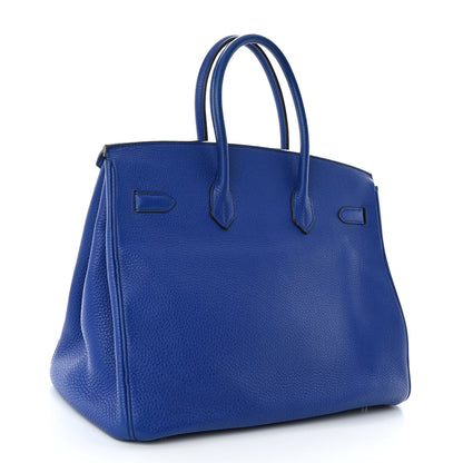 Hermes Togo BIRKIN 35 Bleu France 3 of 12