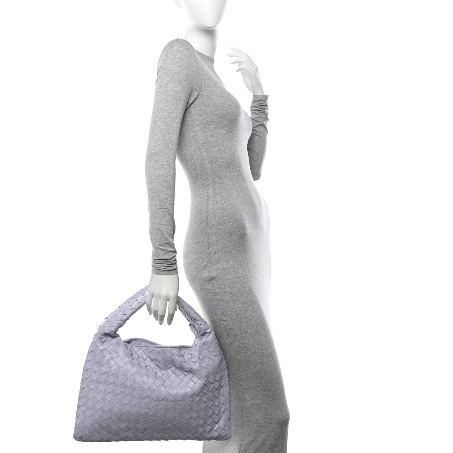 Bottega Veneta Calfskin Intrecciato Small Hop Oyster Lilac 2 of 12