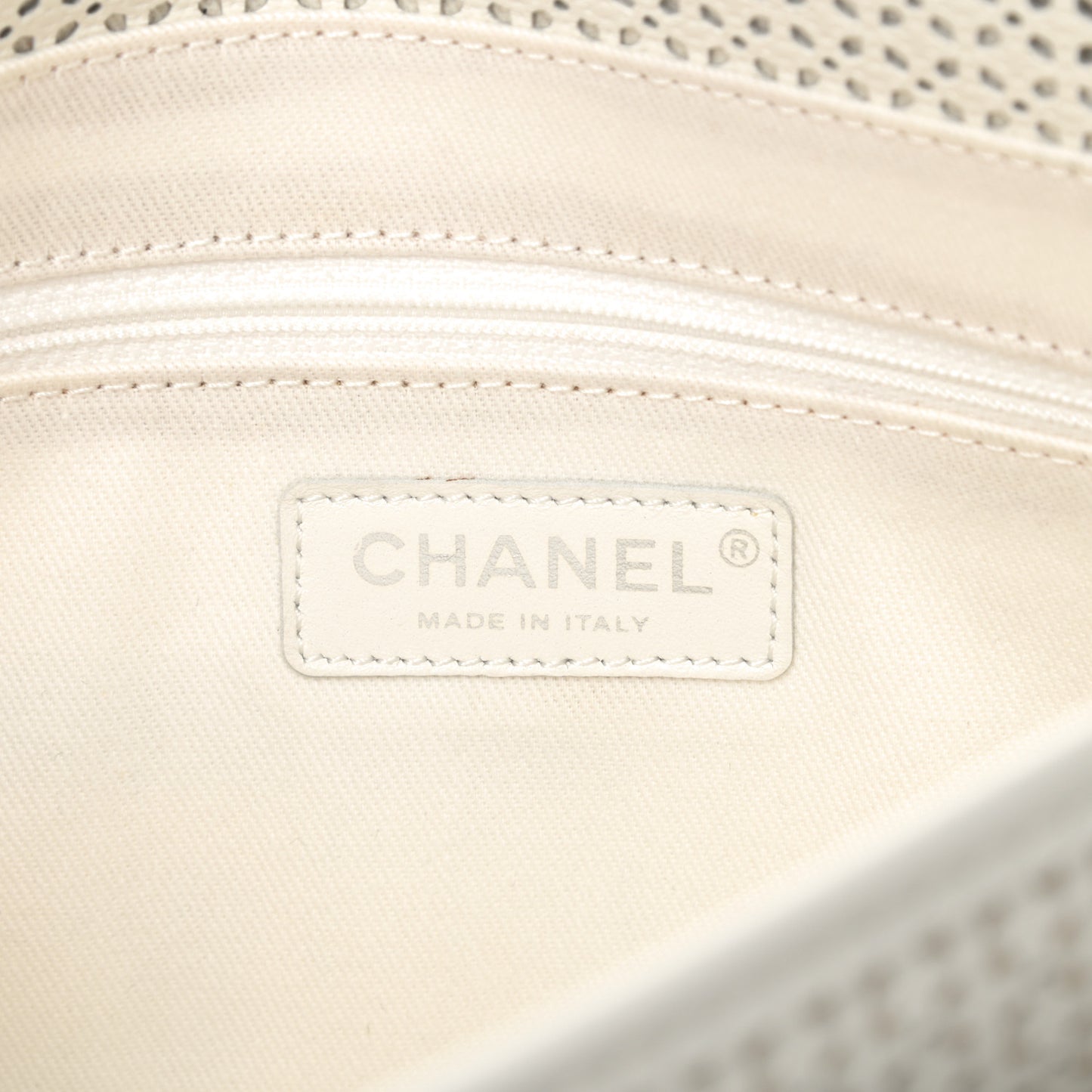 Perforated Calfskin Large Dubai Up In The Air Flap White