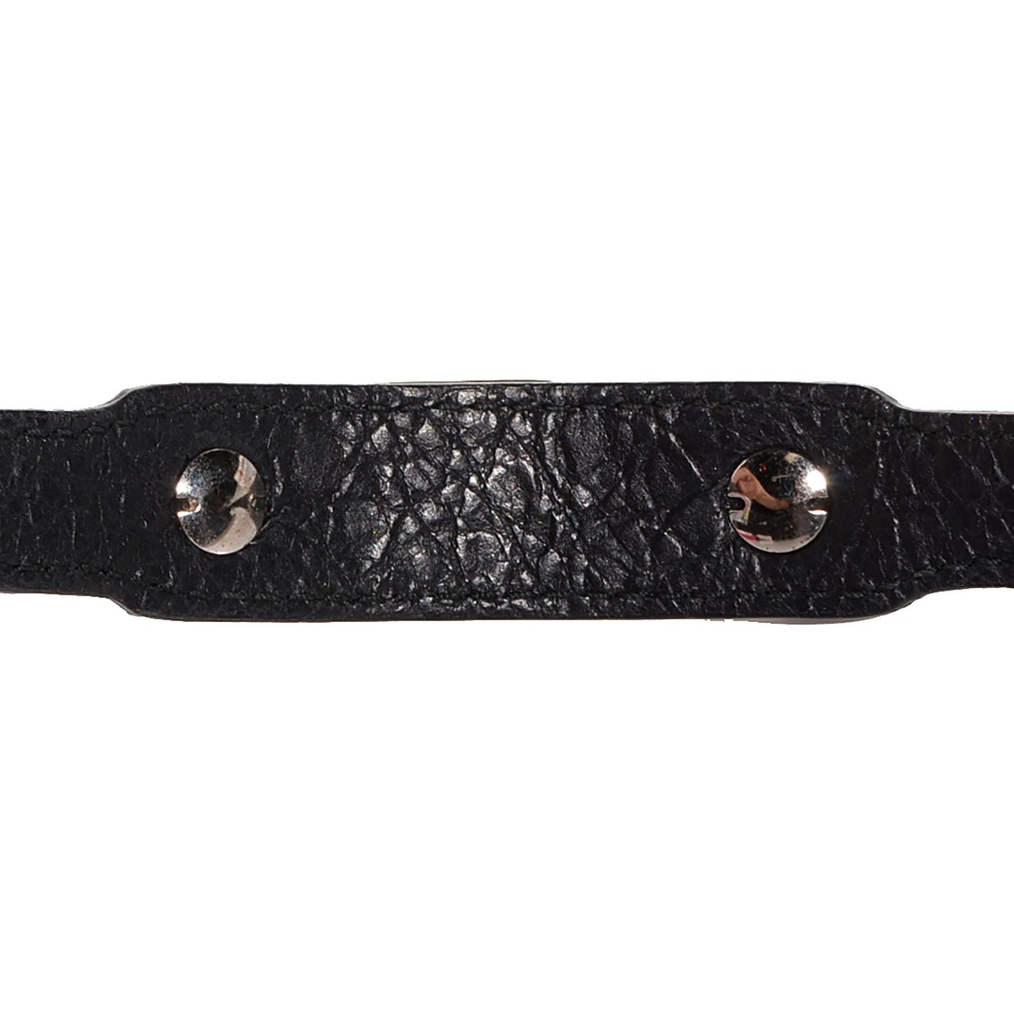 Agneau Giant Silver Hardware Triple Tour M Braceletedium Black