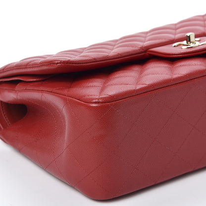 Chanel Caviar Quilted Jumbo Double Flap Red 5 of 9