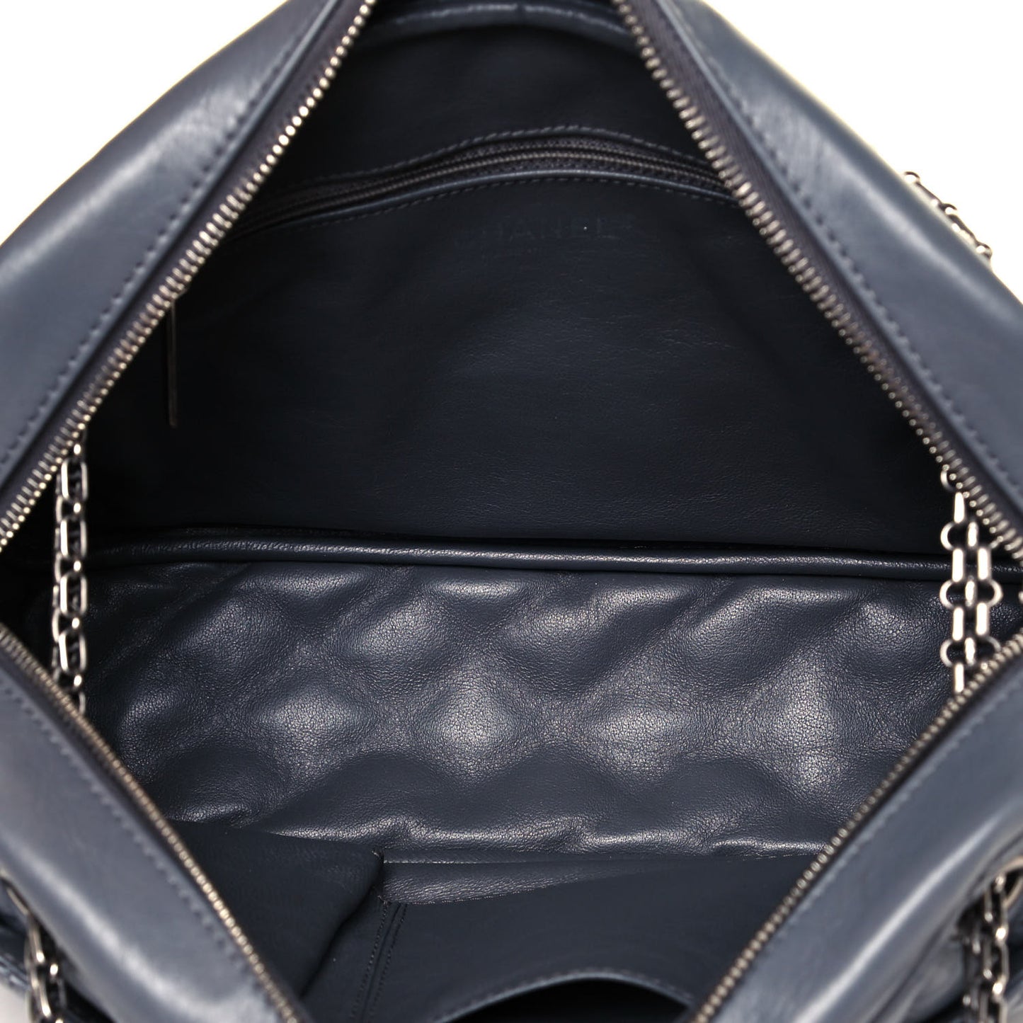 Aged Calfskin Quilted Medium Reissue Camera Case Grey