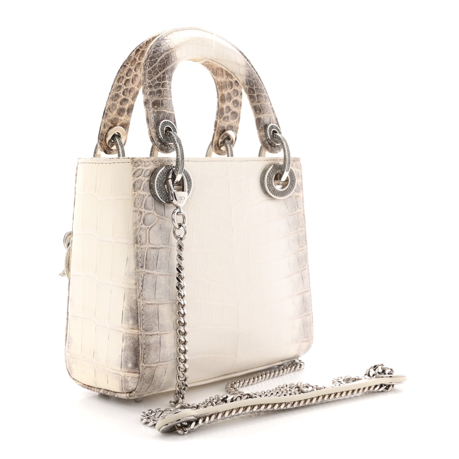 Christian Dior Niloticus Crocodile Himalaya Crystal Mini Lady Dior White 3 of 11