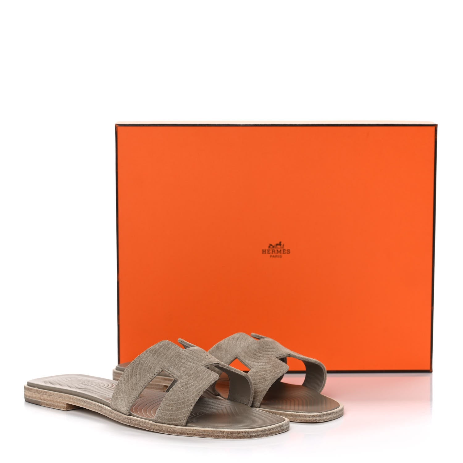 Hermes Chevre Velours Vibrato Oran Sandals 37 Beige Sable 10 of 10