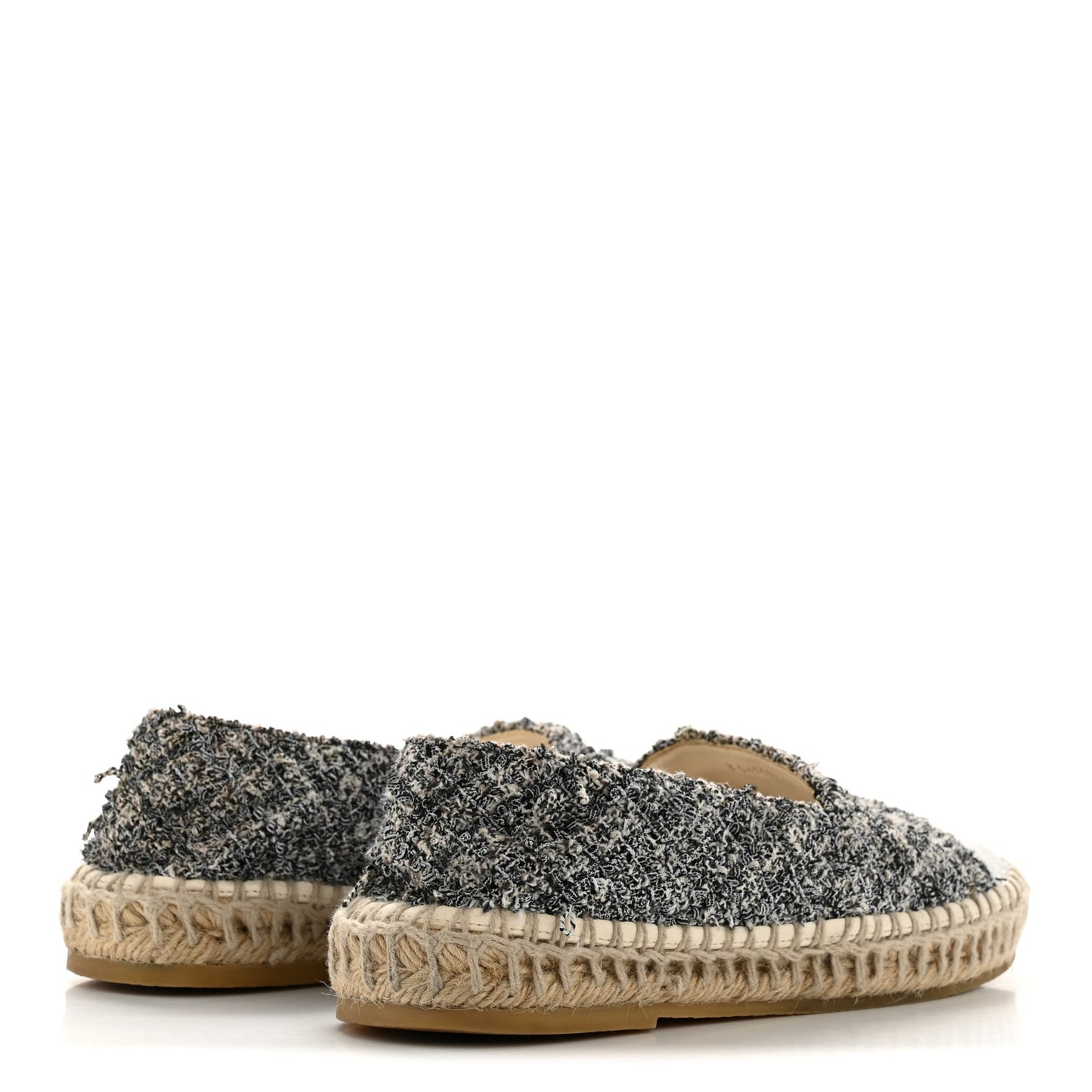 Tweed Sequin CC Espadrilles 37 Black White