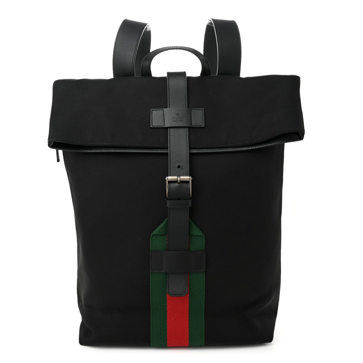 Techno Canvas Web Single Buckle Backpack Black