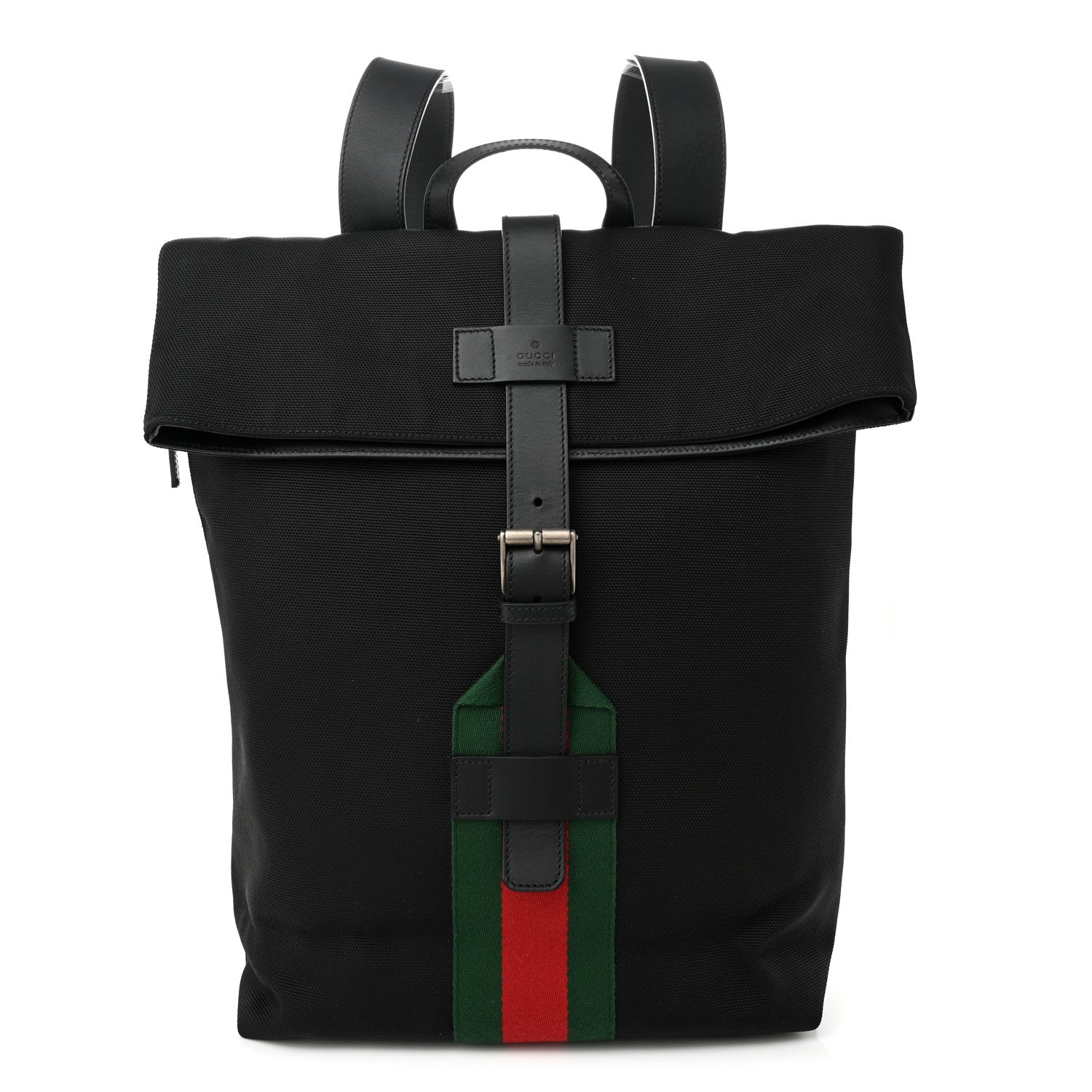 Gucci Techno Canvas Web Single Buckle Backpack Black 1 of 10