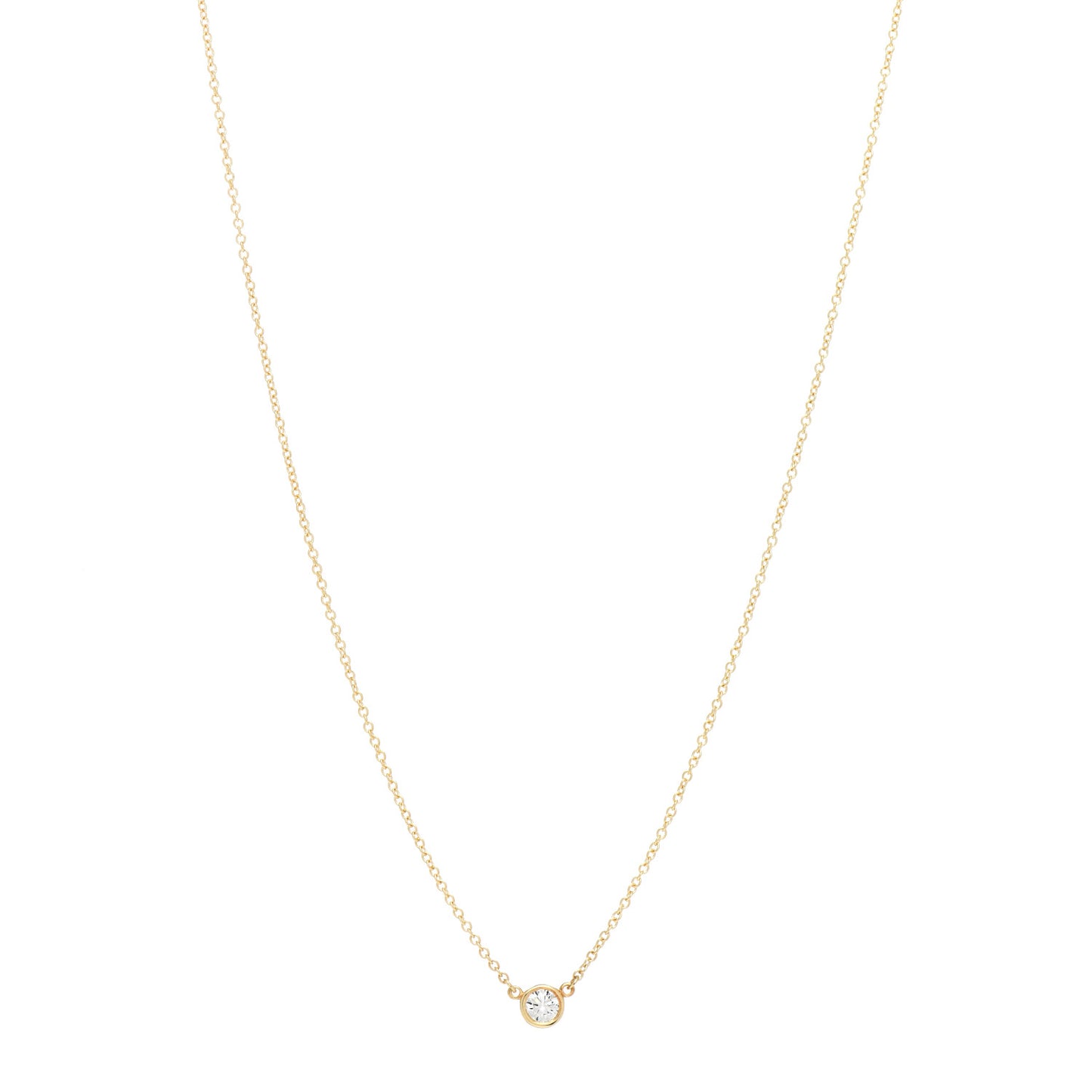 18K Yellow Gold Diamond .20ct Elsa Peretti Diamonds by the Yard Pendant Necklace