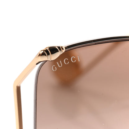 Gucci Oversized Round Sunglasses GG0252S Gold Brown 7 of 8
