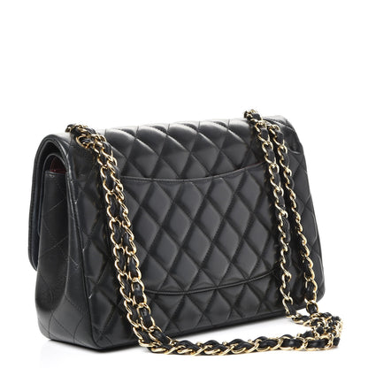 Chanel Lambskin Quilted Jumbo Double Flap Black 4 of 8