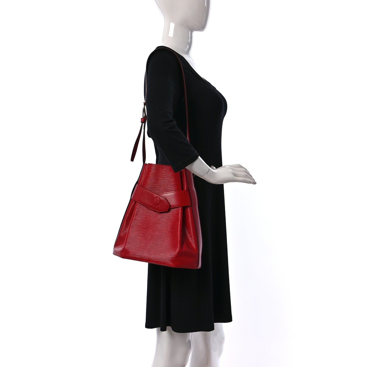 Louis Vuitton Epi Sac D'Epaule Castillan Red 2 of 11
