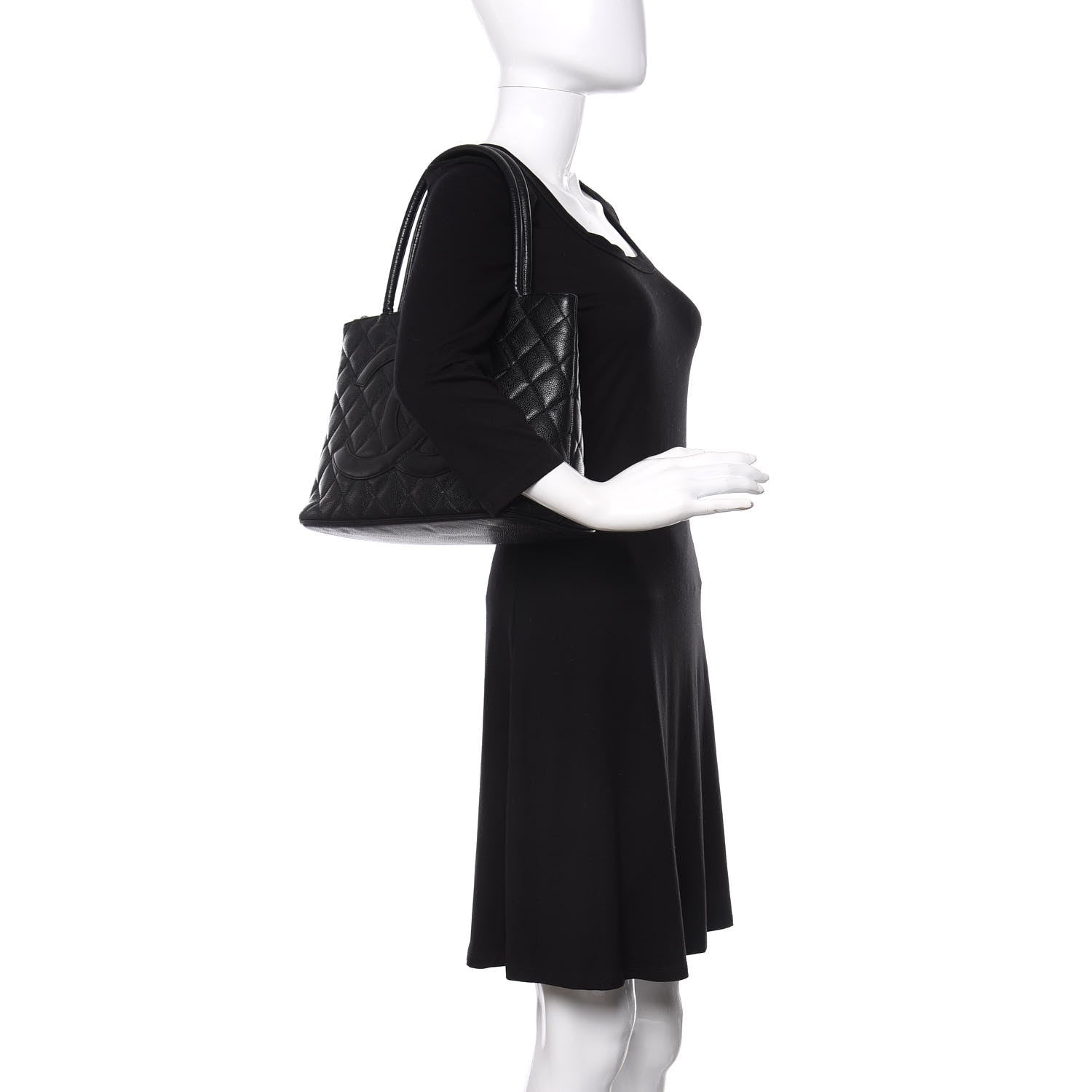 Chanel Caviar Quilted Medallion Tote Black 2 of 12