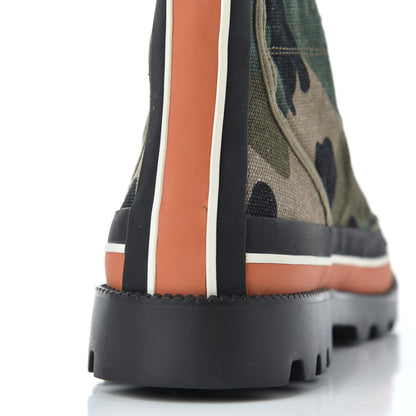 Valentino Garavani Canvas Camouflage Sneaker Boots 40 Army Green 9 of 14