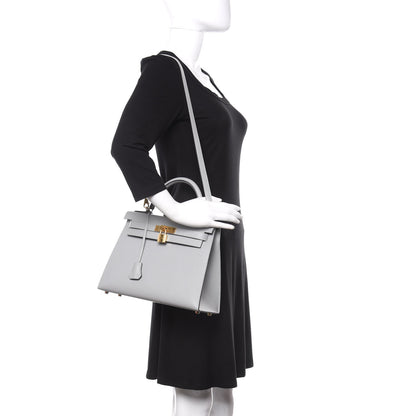 Hermes Epsom Kelly Sellier 28 Bleu Glacier 2 of 11