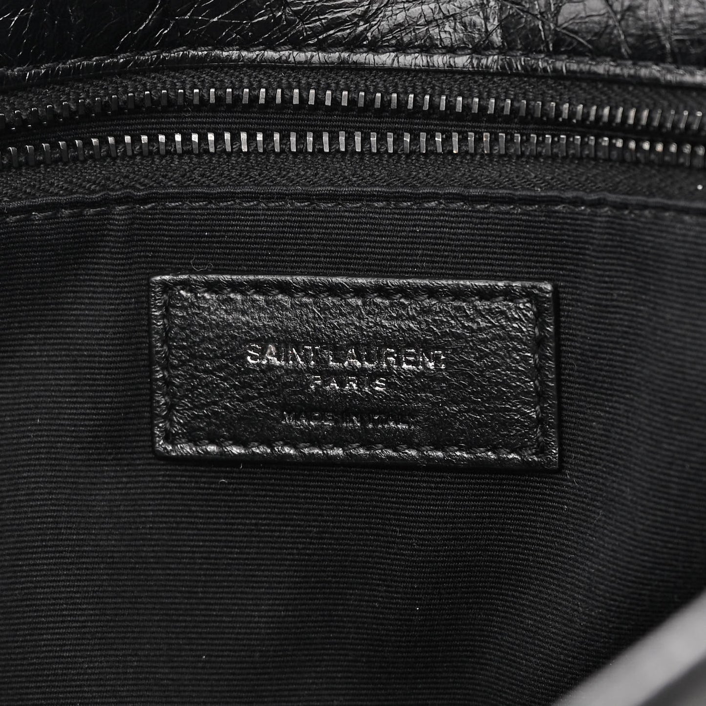 Crinkled Calfskin Matelasse Monogram Large Niki Chain Satchel Black