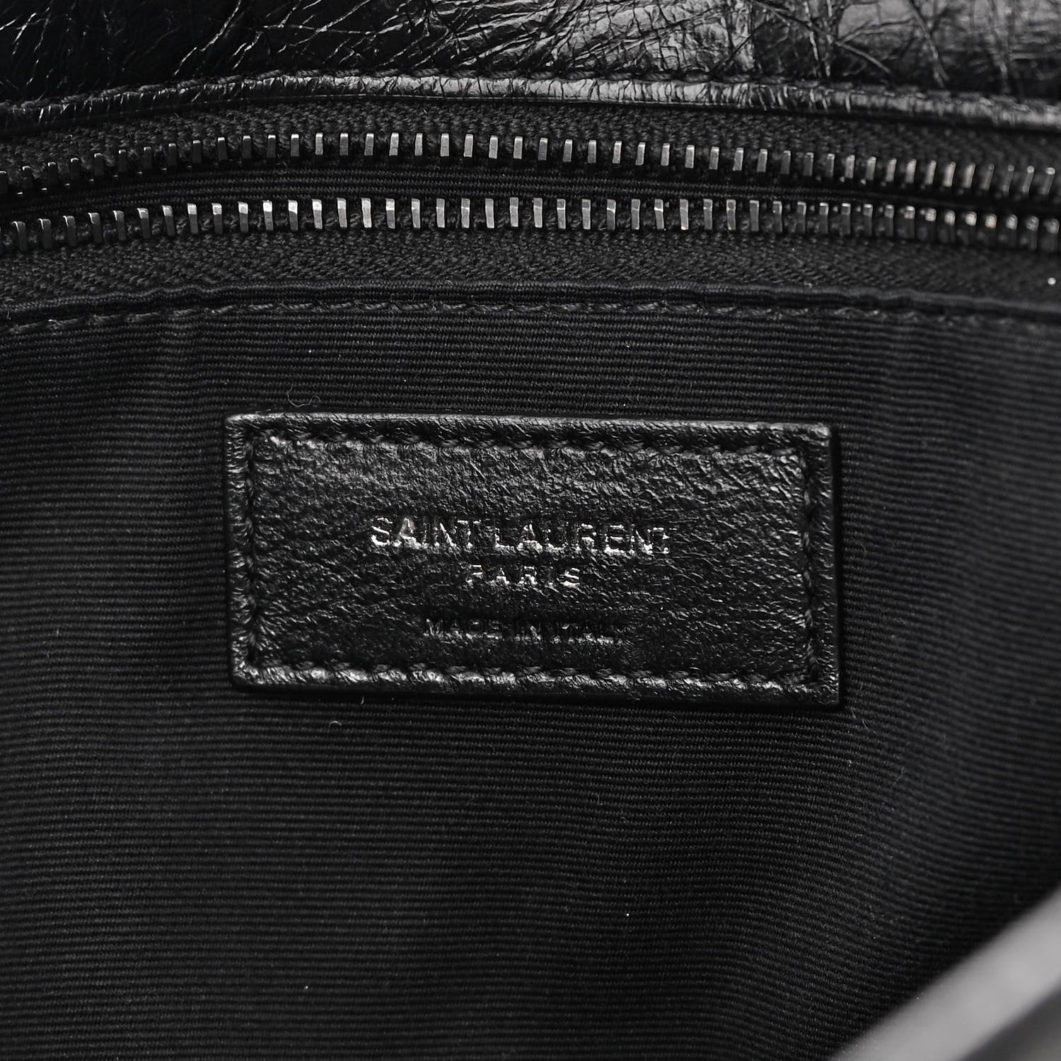Saint Laurent Crinkled Calfskin Matelasse Monogram Large Niki Chain Satchel Black 6 of 12