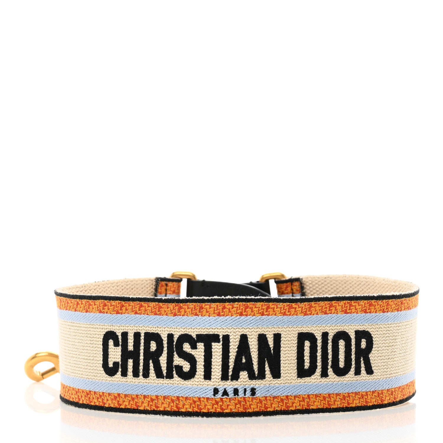 Christian Dior Canvas Embroidered Shoulder Strap Orange Multicolor 2 of 5