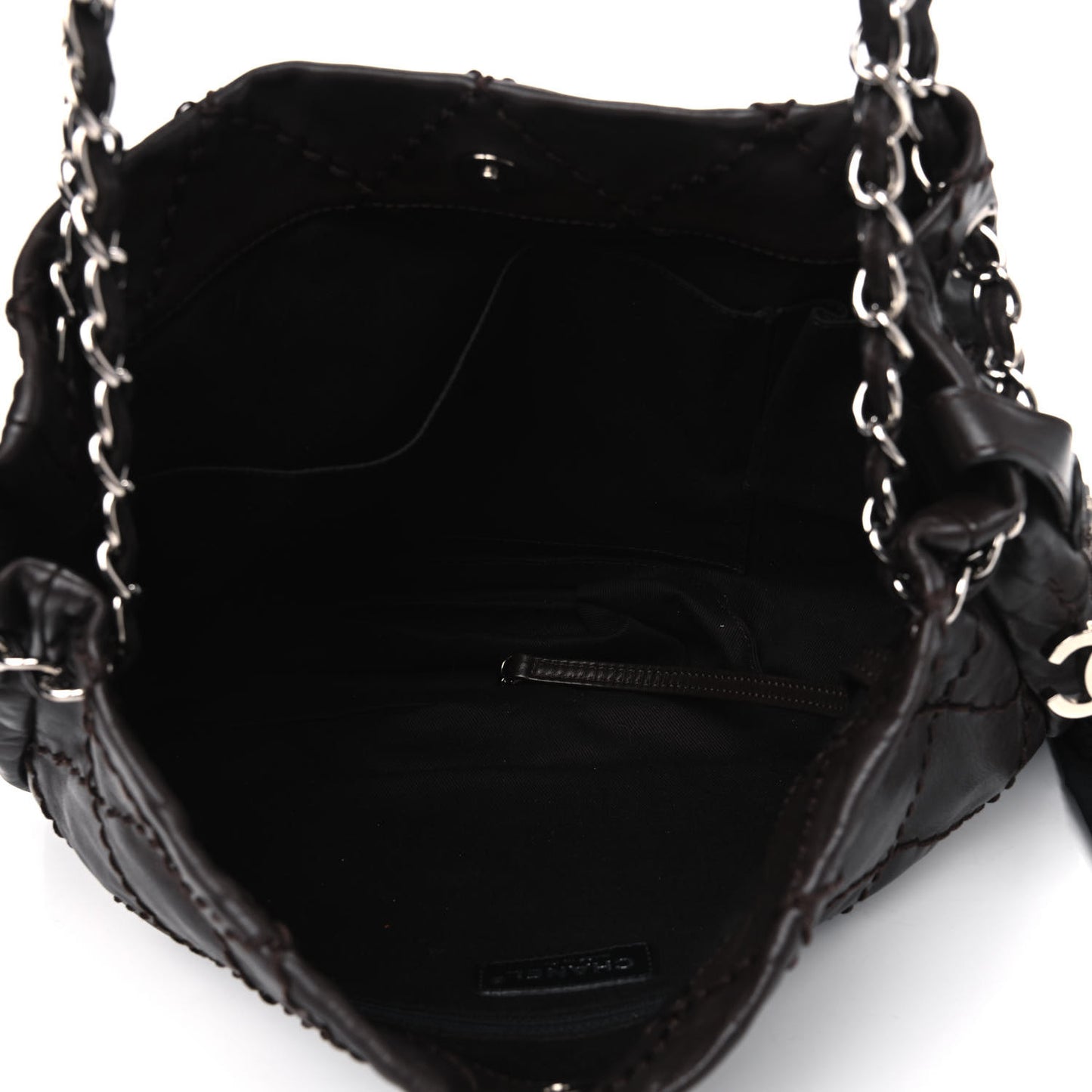 Calfskin Expandable Tote Dark Brown