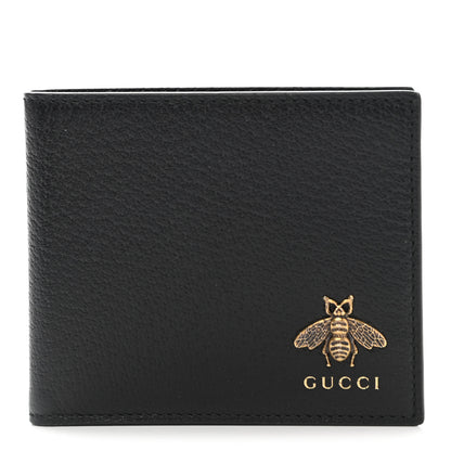 Gucci Calfskin Bee Bi-Fold Wallet Black 1 of 7
