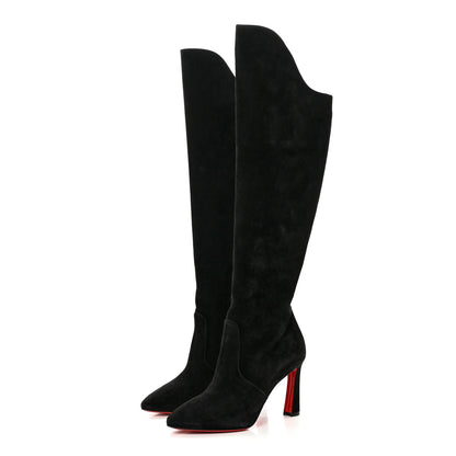 Christian Louboutin Veau Velours Eleonor Botta 85 Tall Boots 36 Black 3 of 7