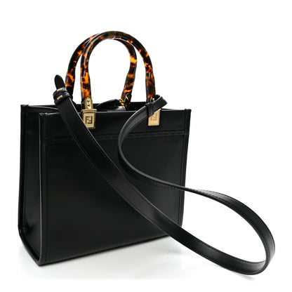 Fendi Vitello King Plexiglass Logo Embossed Small Fendi Sunshine Shopper Tote  Black 3 of 9