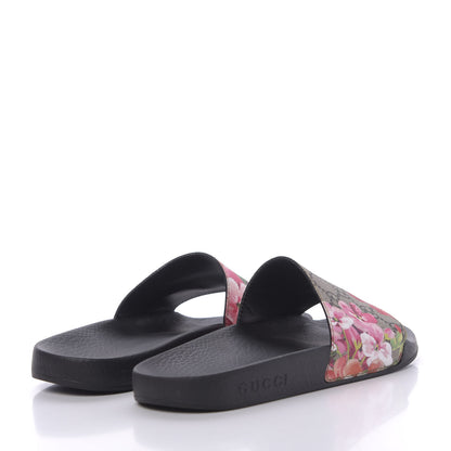 Gucci GG Supreme Monogram Blooms Slide Sandals 37 Beige Multicolor 4 of 8