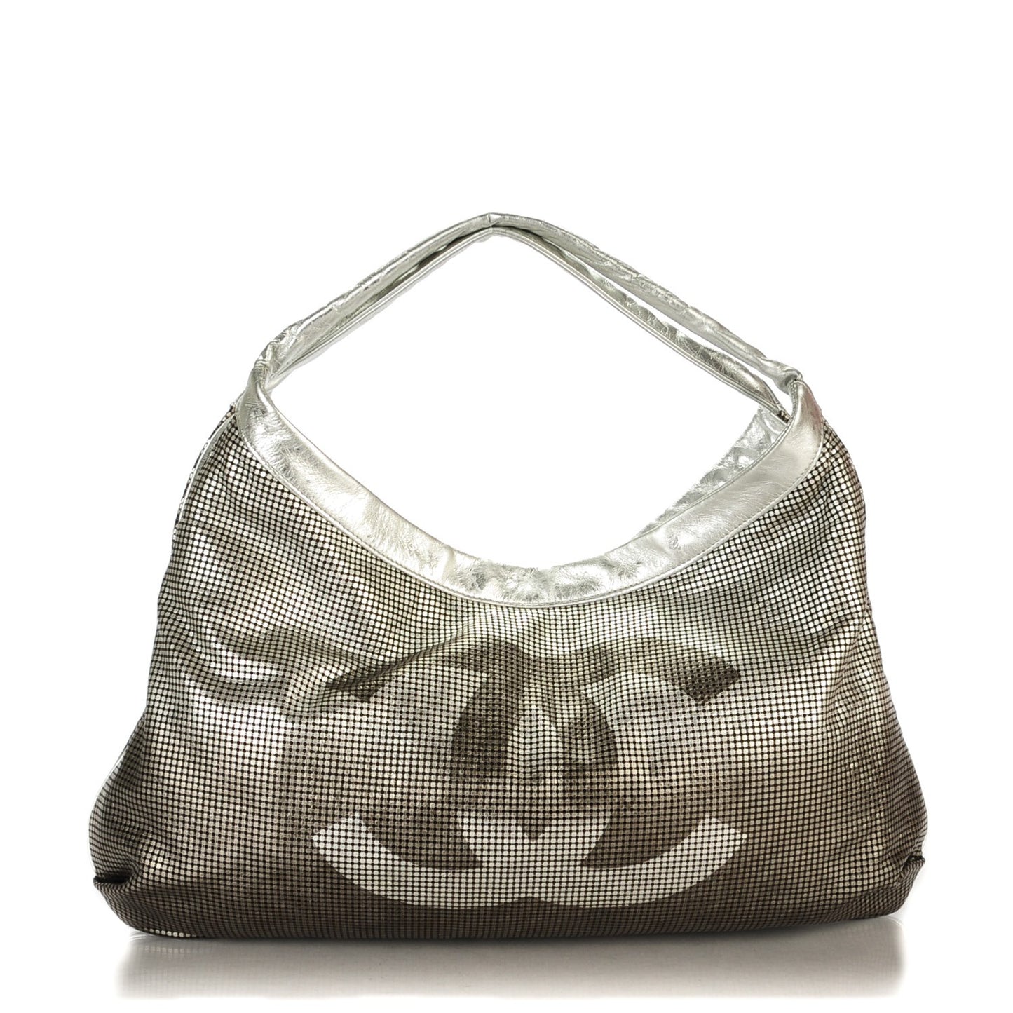 Metallic Perforated Lambskin Hollywood Hobo Silver