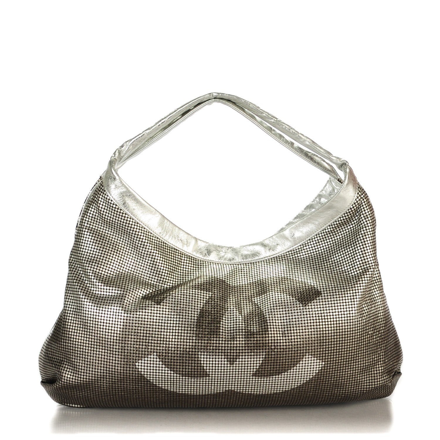 Chanel Metallic Perforated Lambskin Hollywood Hobo Silver 1 of 7