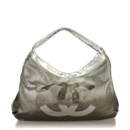 Chanel Metallic Perforated Lambskin Hollywood Hobo Silver 1 of 7