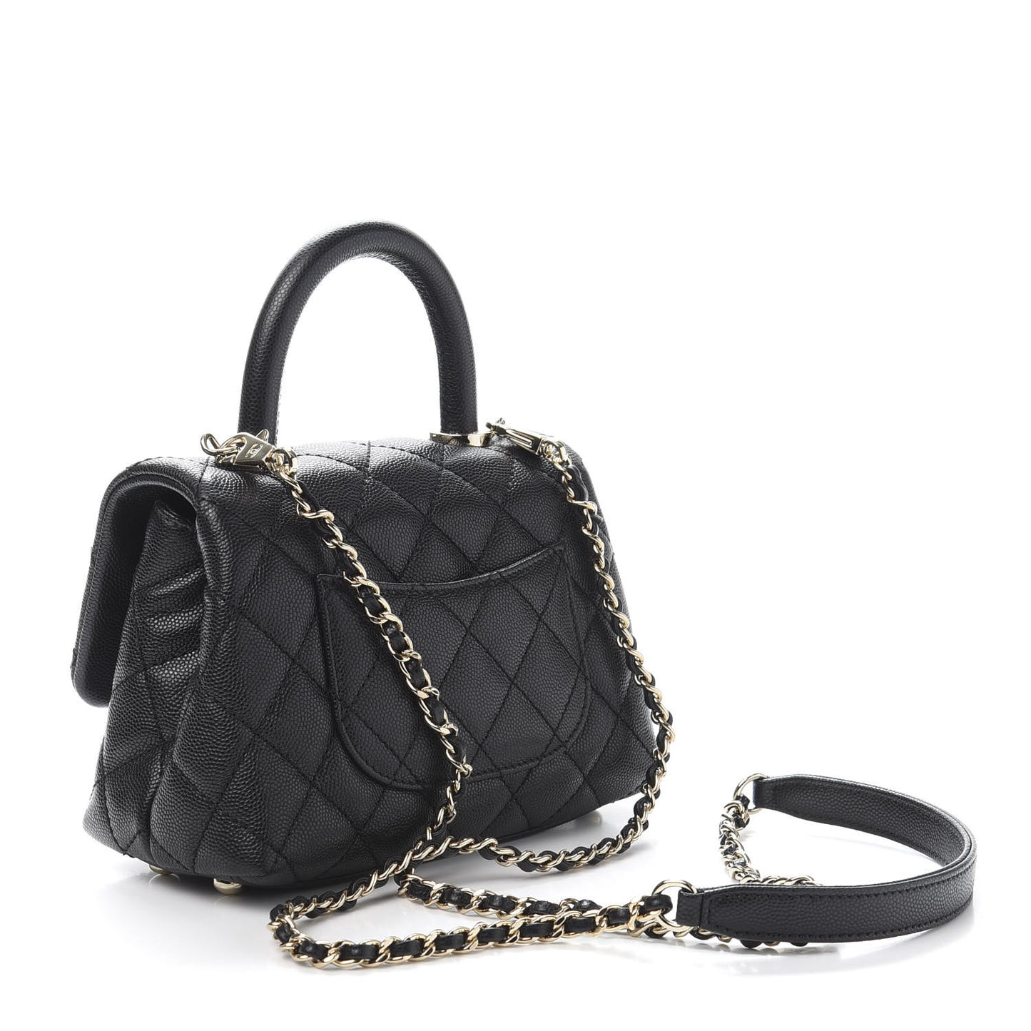 Caviar Quilted Extra Mini Coco Handle Flap Black