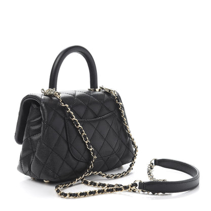Chanel Caviar Quilted Extra Mini Coco Handle Flap Black 3 of 10