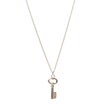 Tiffany 18K Rose Gold Mini Key Pendant Necklace 1 of 6