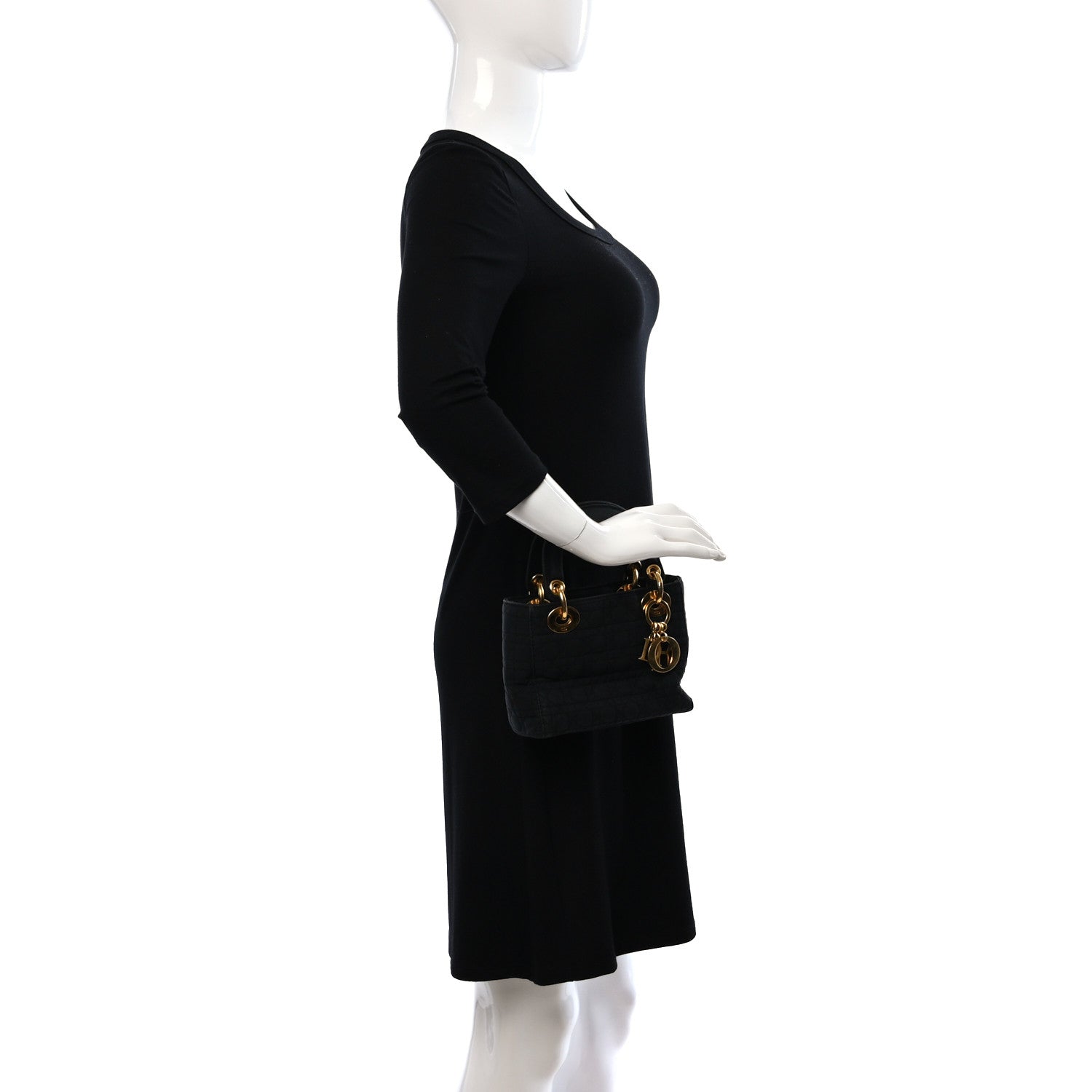 Christian Dior Nylon Cannage Mini Lady Dior Black 2 of 18