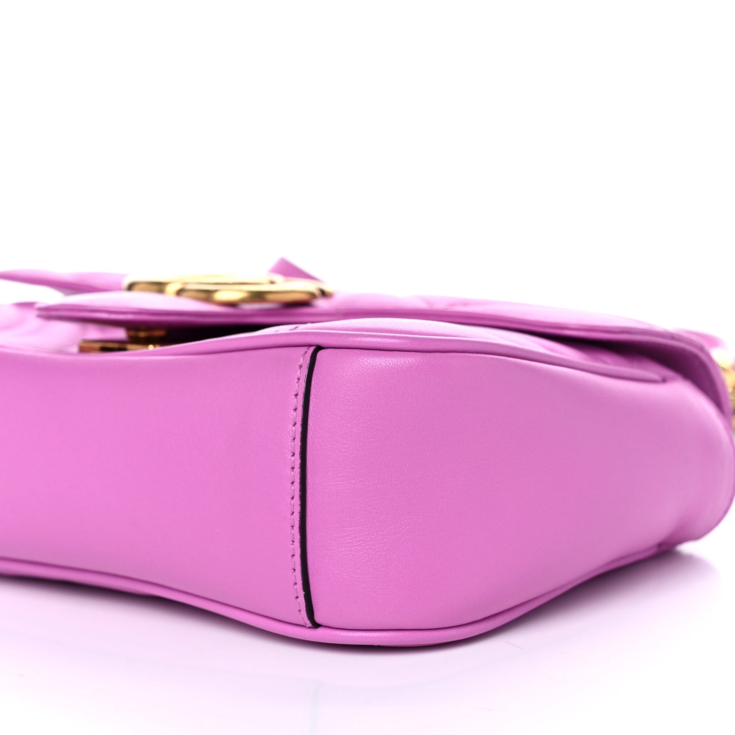 Calfskin Matelasse Mini GG Marmont Shoulder Bag Candy Mousse