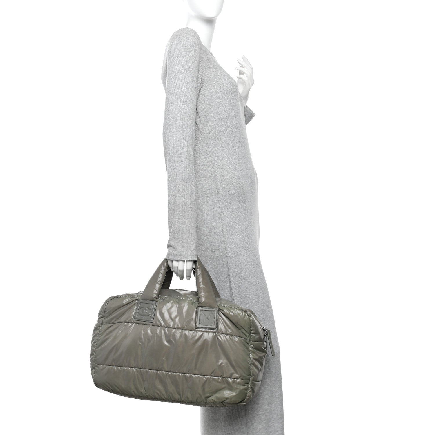 Chanel Nylon Quilted Coco Cocoon Reversible Tote Grey 2 of 10
