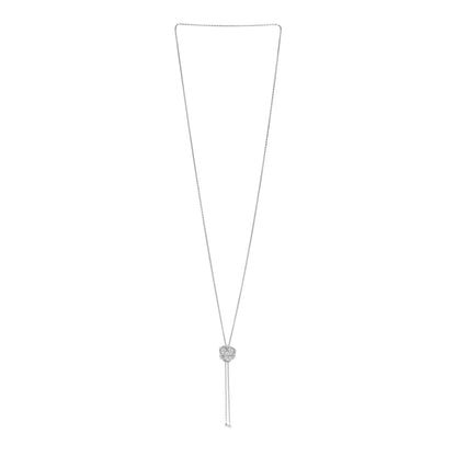 Piaget 18K White Gold Diamond Rose Lariat Pendant Necklace 3 of 5
