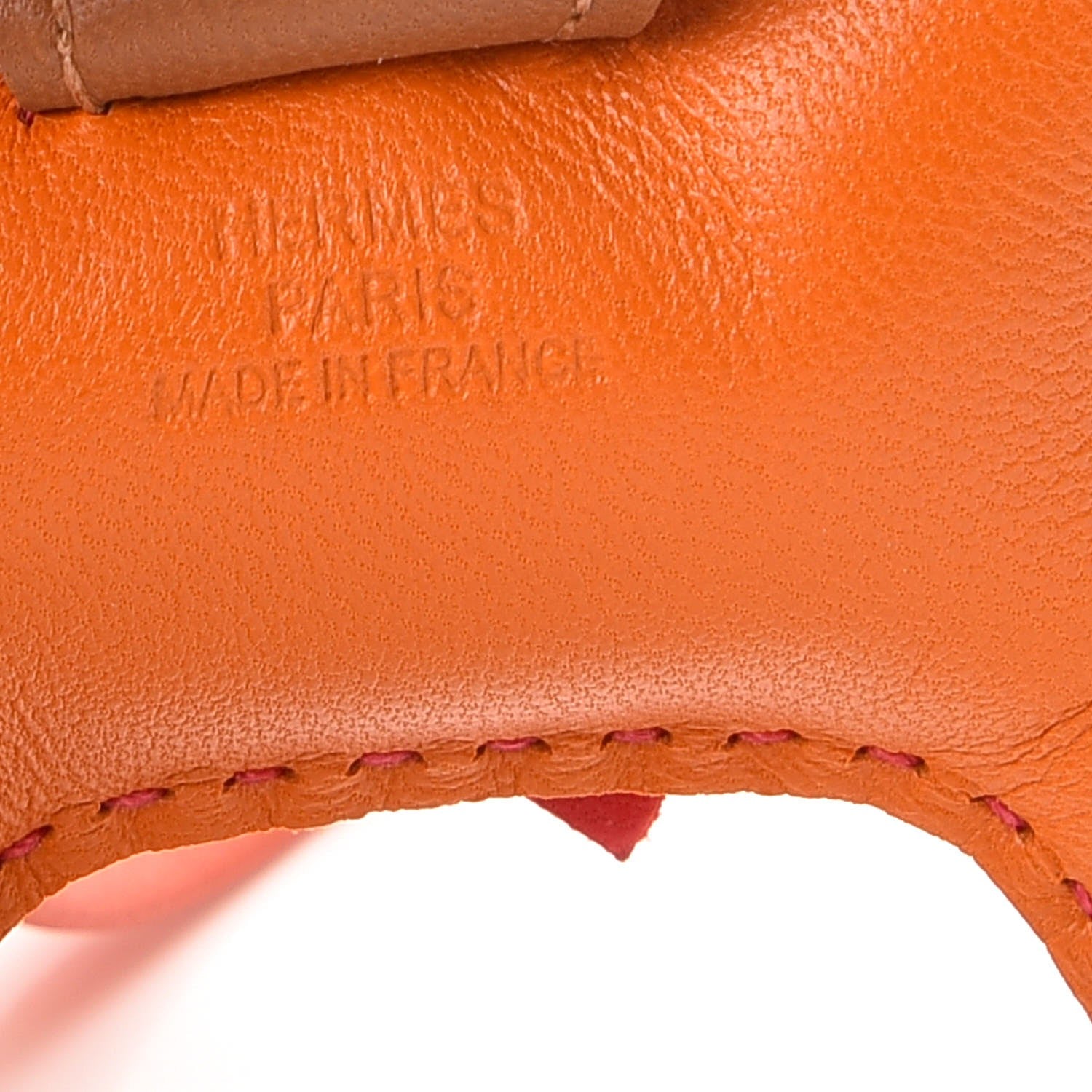 Hermes Milo Lambskin Grigri Rodeo Horse Bag Charm PM Orange Bougainvillea Gold Flamingo 3 of 5