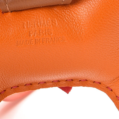 Hermes Milo Lambskin Grigri Rodeo Horse Bag Charm PM Orange Bougainvillea Gold Flamingo 3 of 5