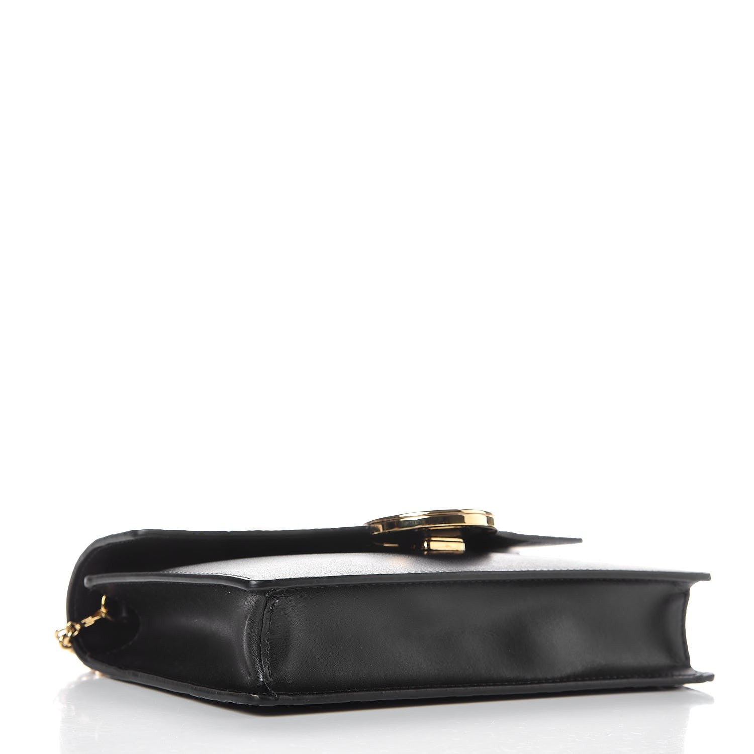 Fendi Vitello Liberty F is Fendi Bi-Color FF 1974 Embossed Medium Envelope Wallet On Chain Black Maya 4 of 7
