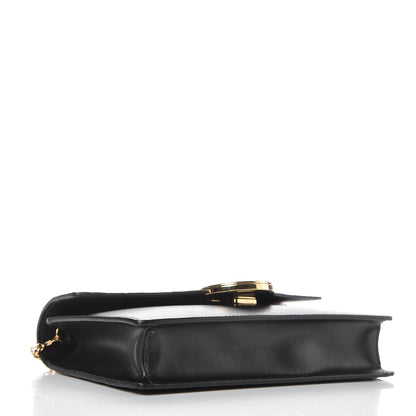 Fendi Vitello Liberty F is Fendi Bi-Color FF 1974 Embossed Medium Envelope Wallet On Chain Black Maya 4 of 7