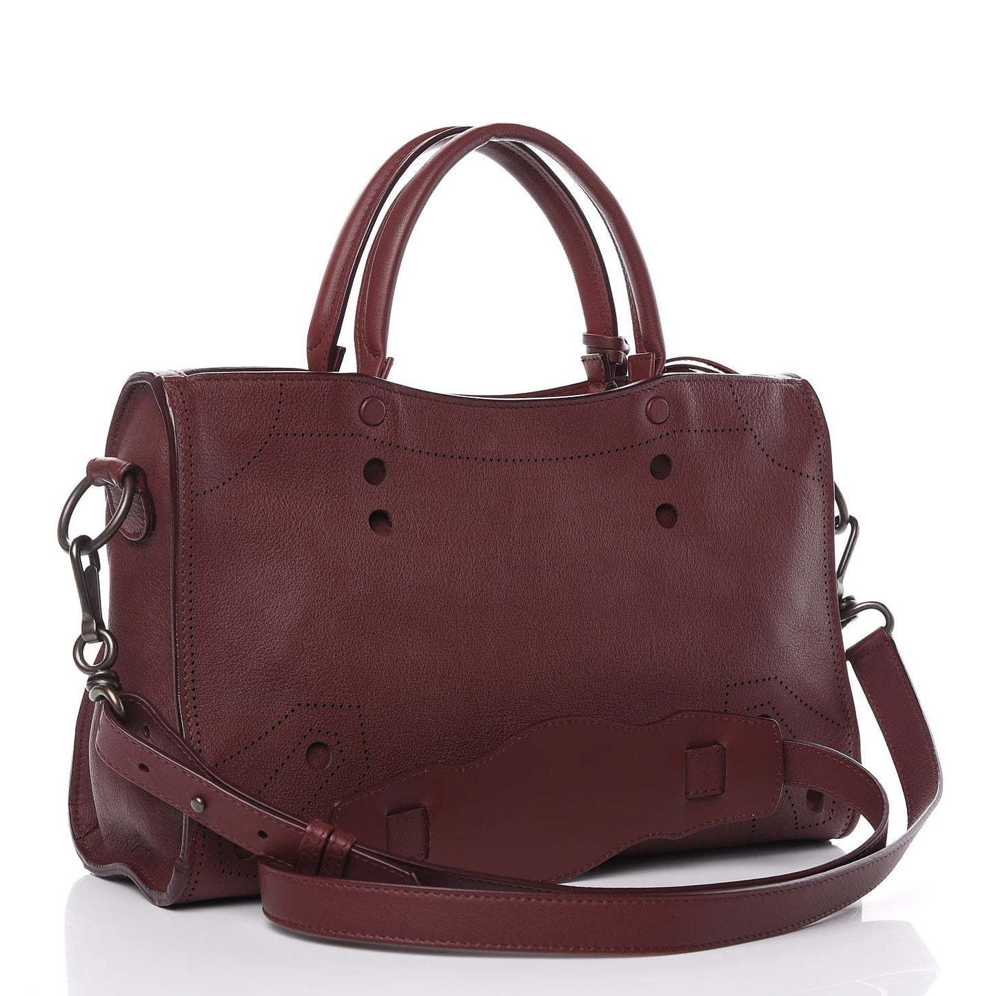 Veau Soyeux Perforated Blackout Hardware S City Rouge Bordeaux