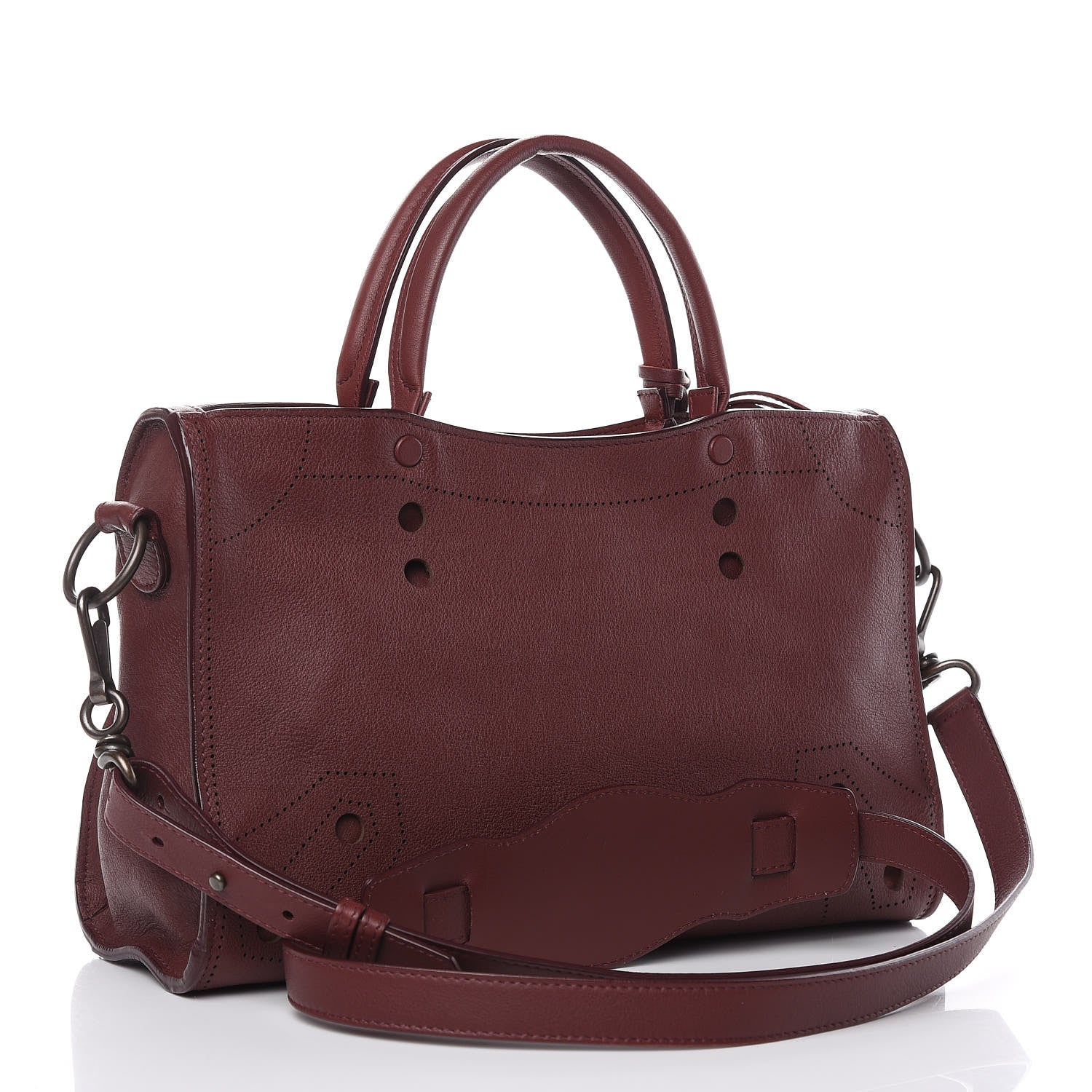 Balenciaga Veau Soyeux Perforated Blackout Hardware S City Rouge Bordeaux 3 of 10