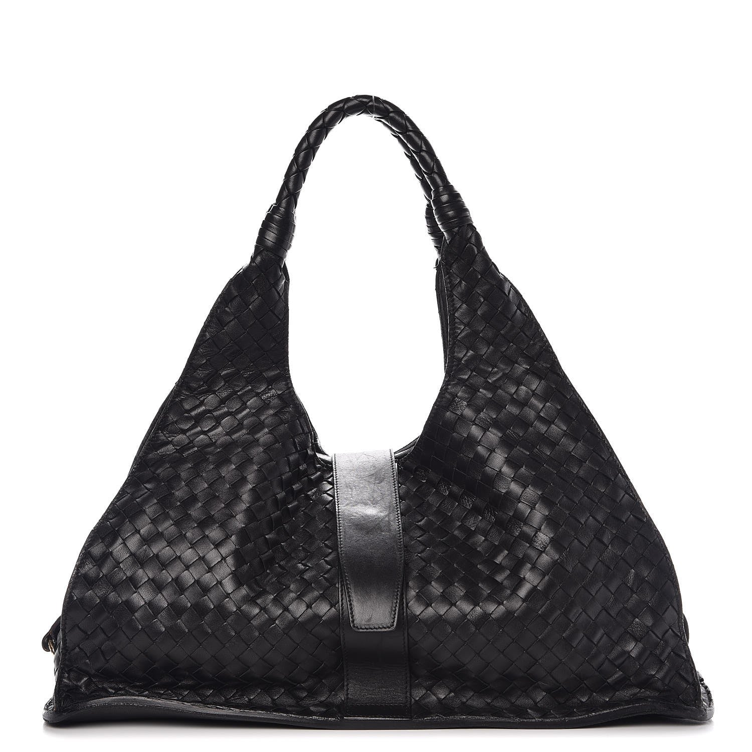 Bottega Veneta Nappa Intrecciato Shoulder Bag Black 1 of 17