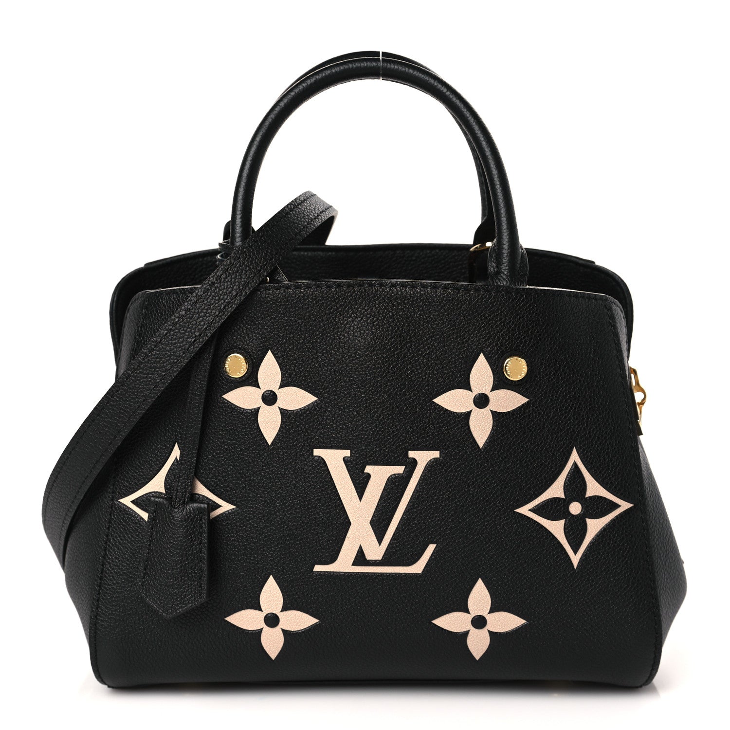 Louis Vuitton Empreinte Monogram Giant Montaigne BB Black Beige 1 of 8