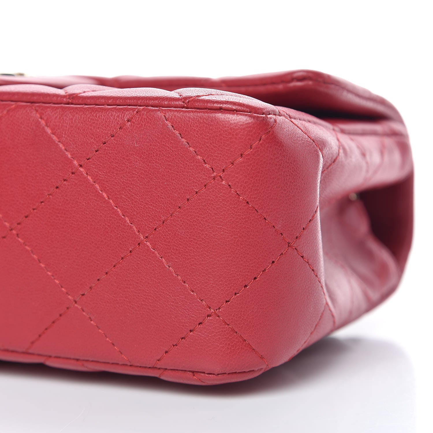 Chanel Lambskin Quilted Mini Rectangular Flap Red 10 of 11