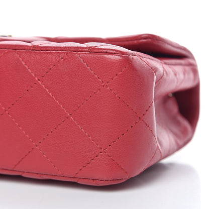 Chanel Lambskin Quilted Mini Rectangular Flap Red 10 of 11