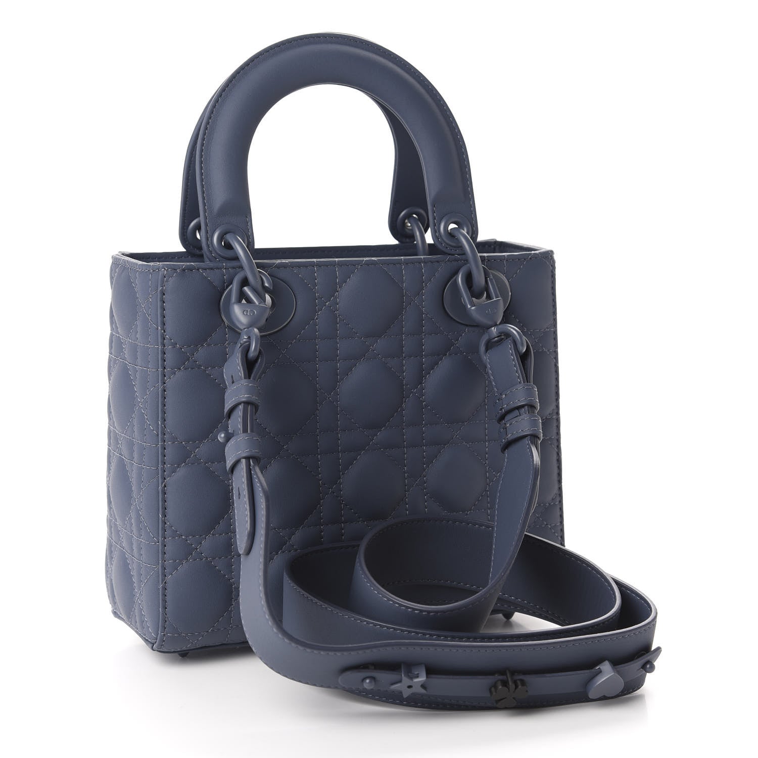 Christian Dior Ultra Matte Calfskin Cannage Small My ABCDior Lady Dior Dark Denim Blue 3 of 11