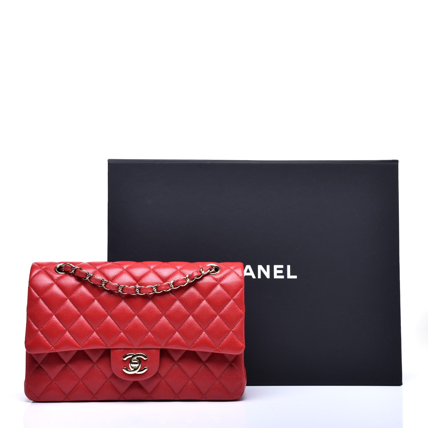 Chanel Caviar Quilted Medium Double Flap Red 11 of 11